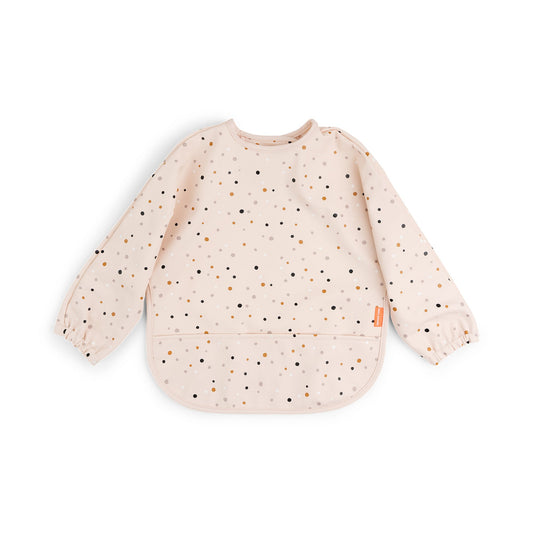 Babete de Mangas com Bolso Happy Dots Powder da Done by Deer | done-by-deer-babete-mangas-happy-dots-powder-lollakids