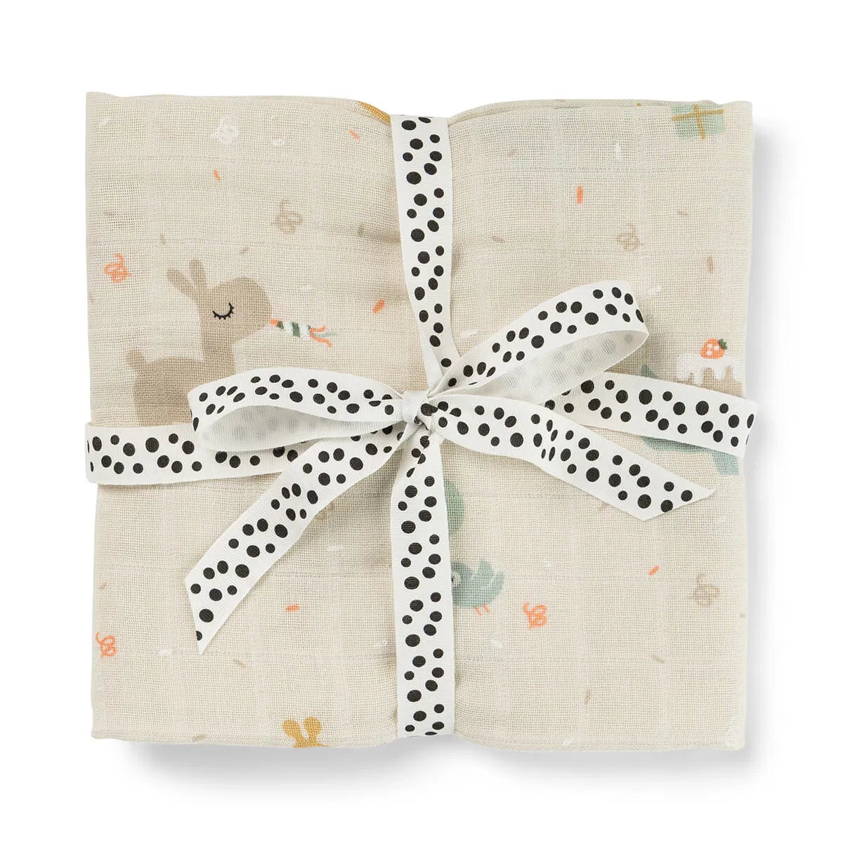 Vista frontal do Swaddle musselina algodão Done by Deer Celebration Sand