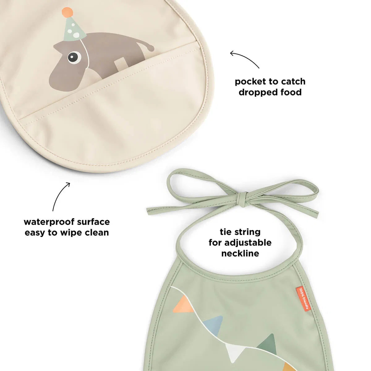 Detalhes dos Babetes impermeáveis com bolso Done by Deer Celebration 