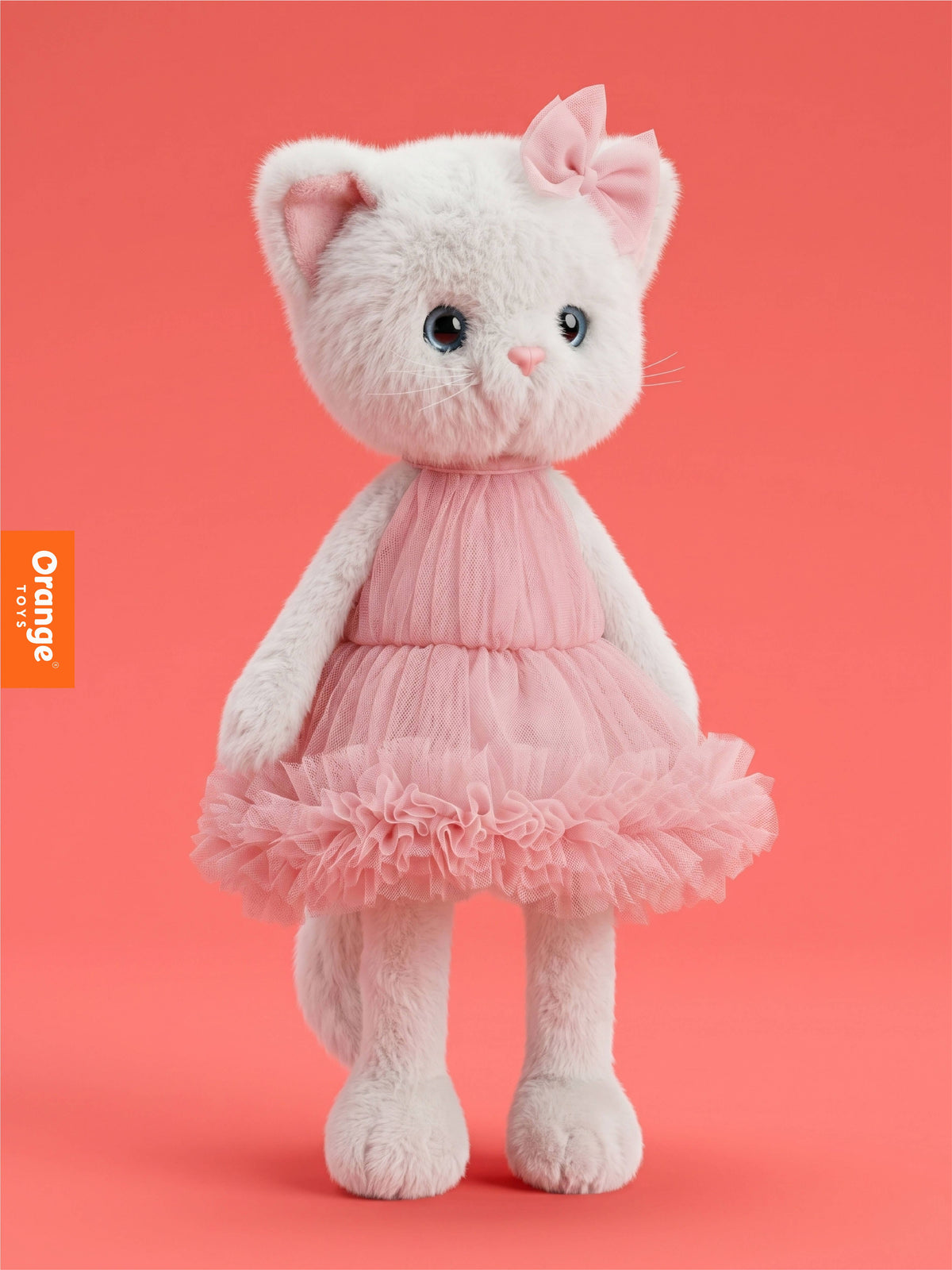 Peluche Lucky Kitty Sophie Algodão Doce da Orange Toys, gata de 38 cm com roupa removível | orange-toys-peluche-lucky-kitty-lollakids