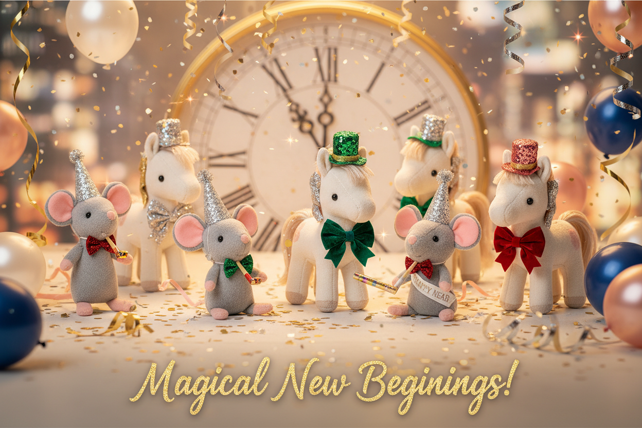 Imagem de Ano Novo com ratinhos e póneis