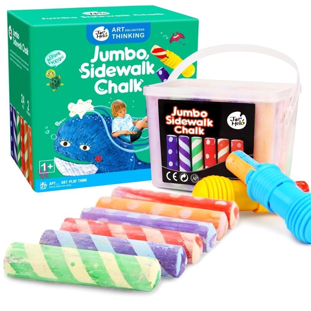 Giz Lavável Jumbo – 24 Unidades + 2 Suportes