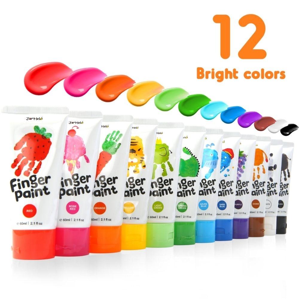 Pintura de Dedos Lavável – Set 12 Cores (60 ml)