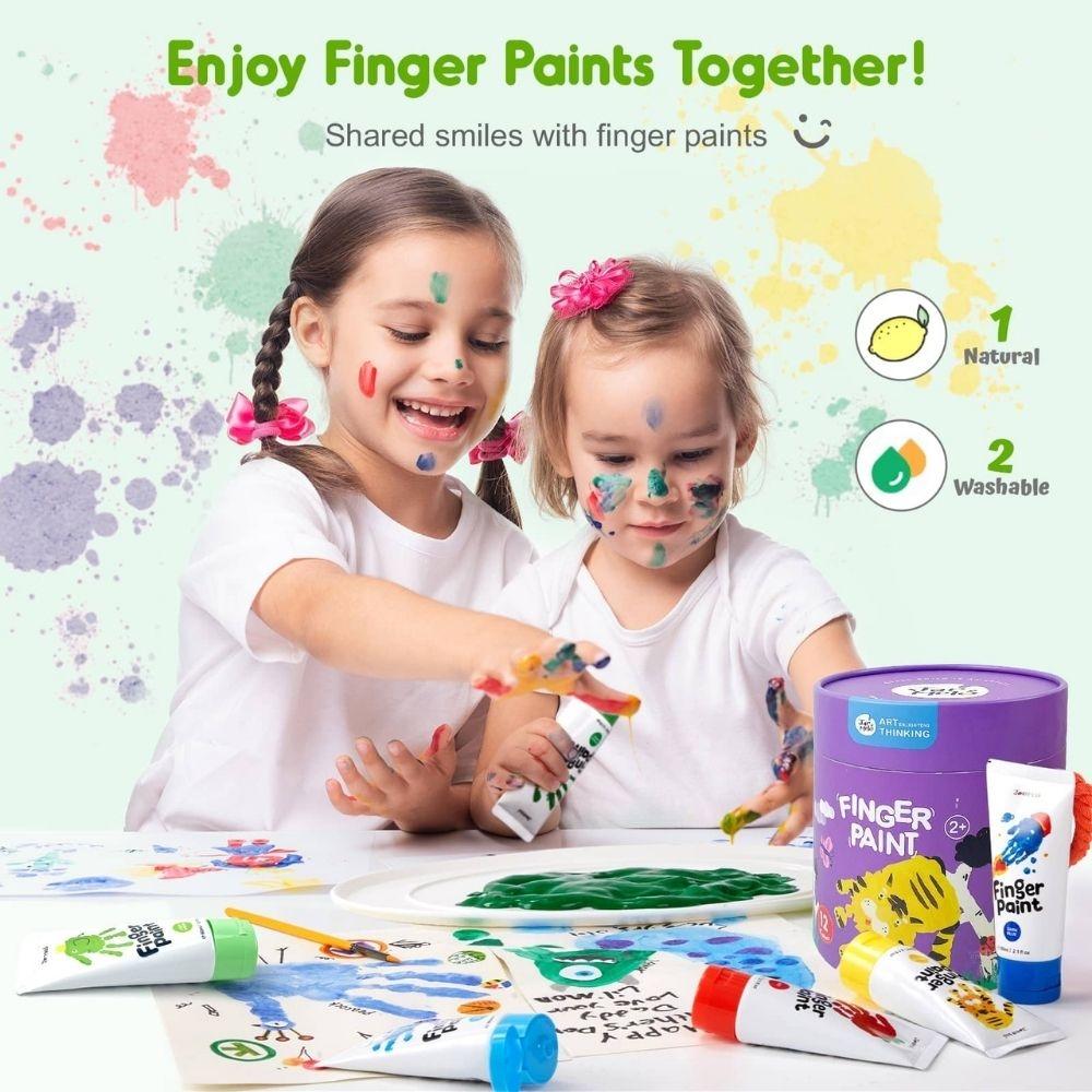 Pintura de Dedos Lavável – Set 12 Cores (60 ml)