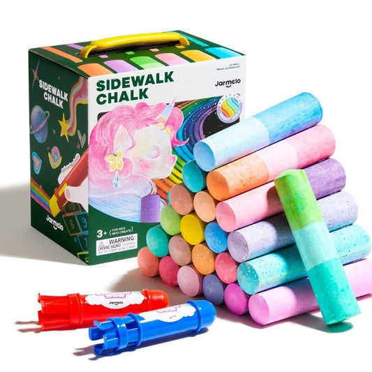 Giz Lavável Rainbow – 24 Unidades + 2 Suportes