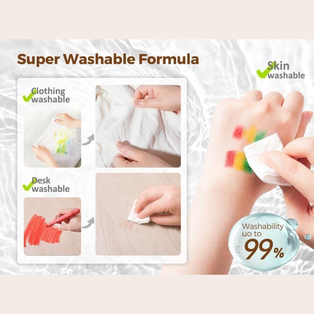 Lápis de Cera com Purpurina Laváveis – 24 Unidades (Twist‑Up)