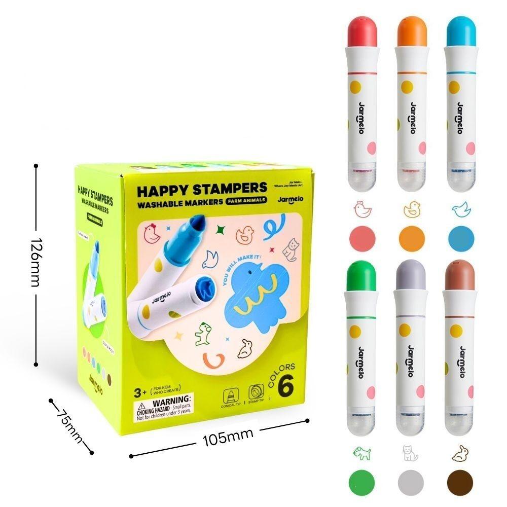 Marcadores com Carimbos Animais Jarmelo fora da caixa