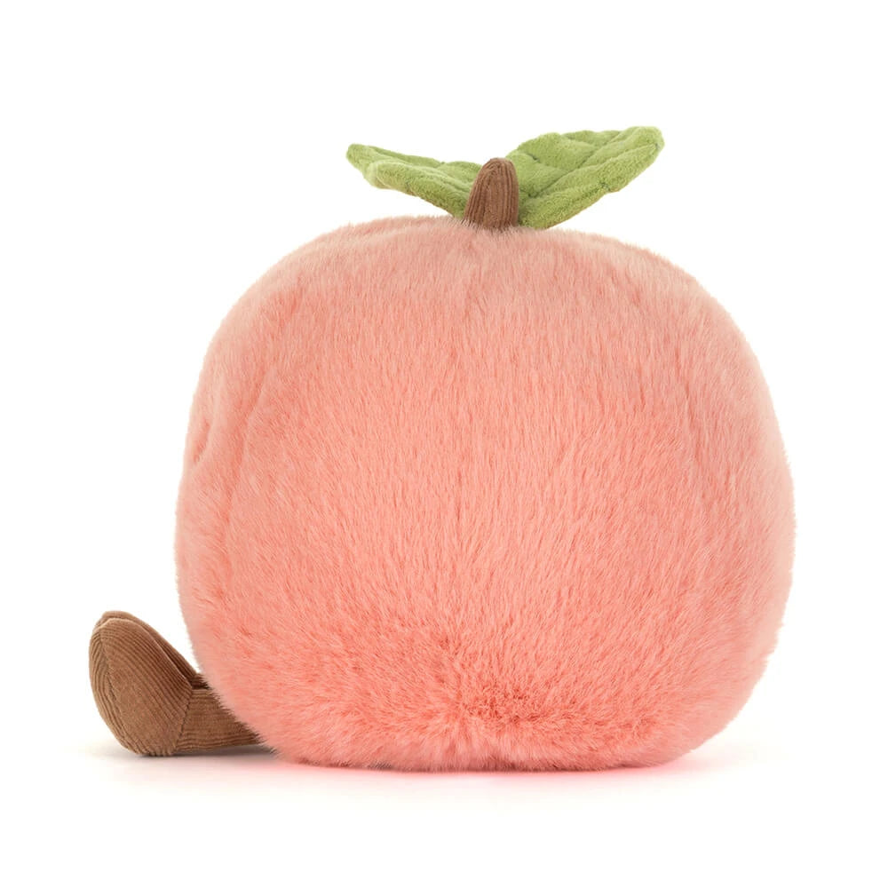 Peluche Pêssego Amuseables da Jellycat, vista lateral | jellycat-peluche-pessego-lollakids