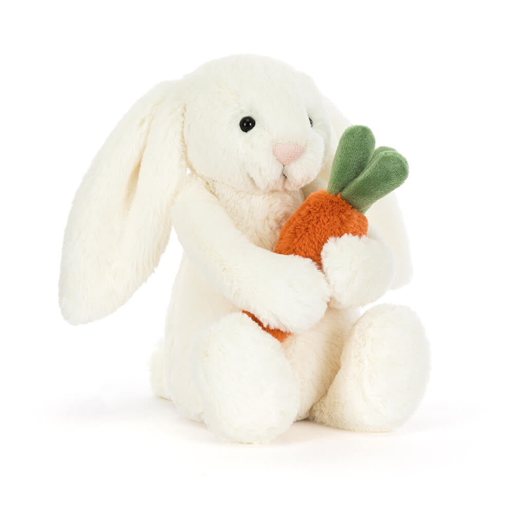 Coelho Bashful Branco Cenoura Pequeno da jellycat