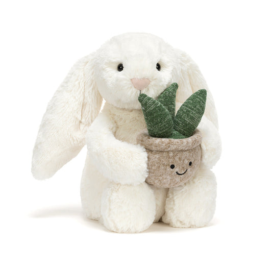 Coelhinha Creme com Planta Jellycat – Peluche Delicado