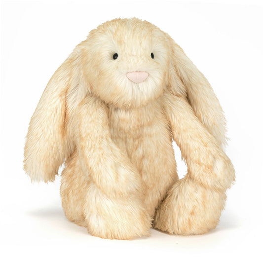 Peluche Jellycat Springlowe Luxe Bunny sentado com pelo rosa