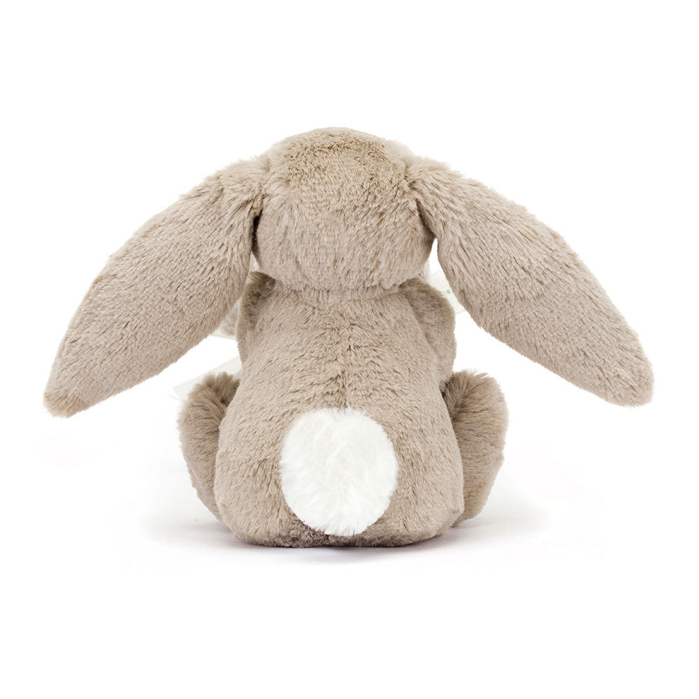 Coelho Bashful bege Jellycat visto de trás, orelhas compridas e cauda pompom | jellycat-doudou-coelho-bashful-bege-lollakids