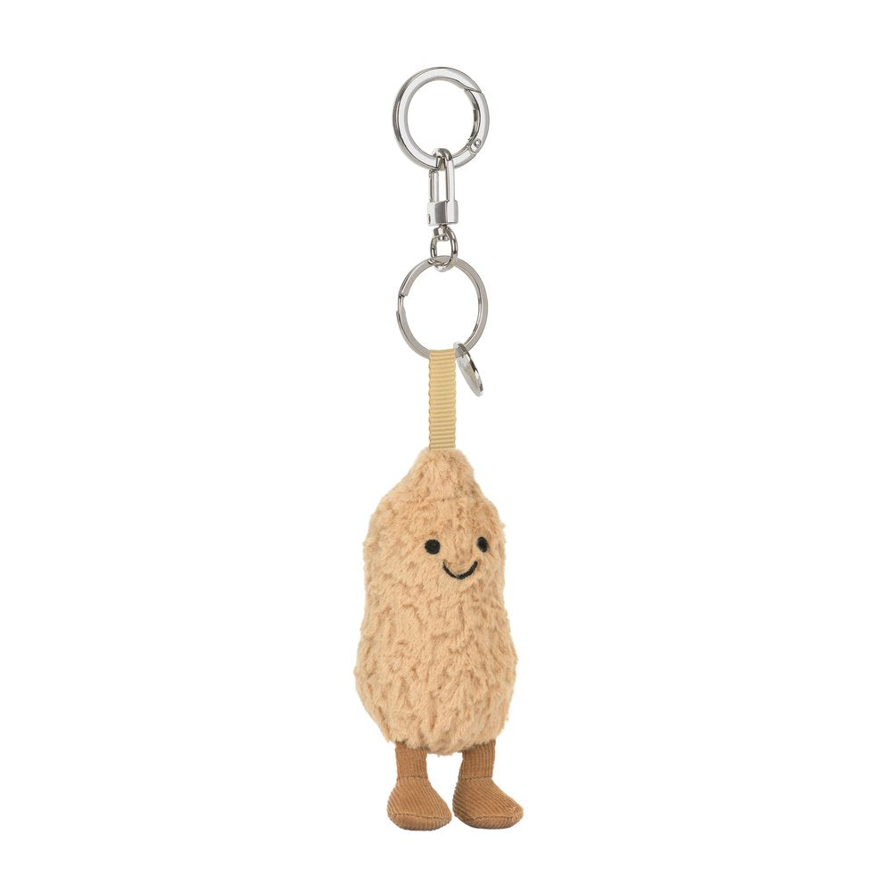 Porta-chaves Amendoim Amuseables da Jellycat com argola e mosquetão prateados | jellycat-porta-chaves-amendoim-amuseables-lollakids