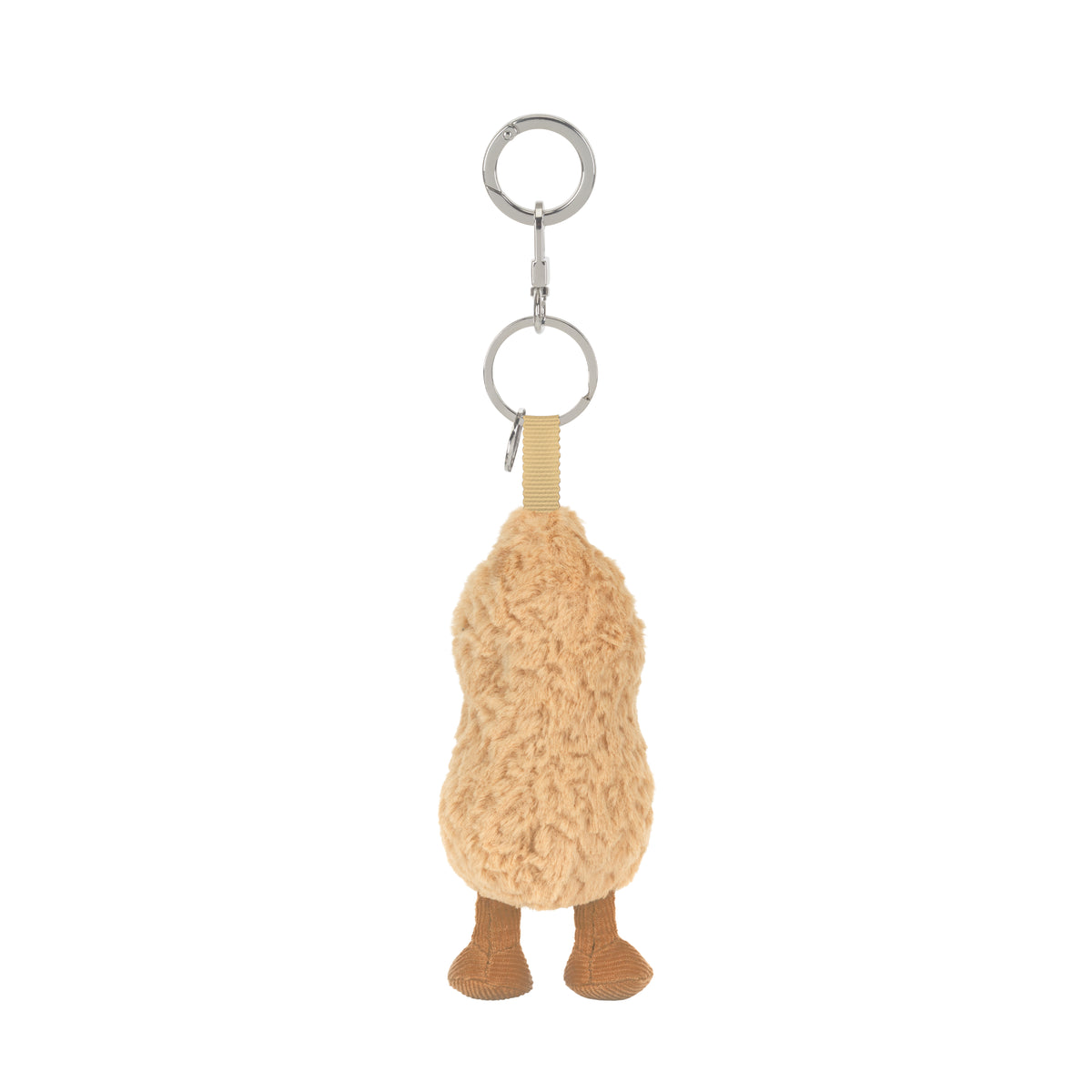 Porta-chaves Amendoim Amuseables Jellycat visto de trás, textura de pelúcia | jellycat-porta-chaves-amendoim-amuseables-lollakids