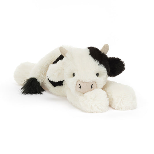 Peluche Jellycat Smudge Cow deitado com pelo macio