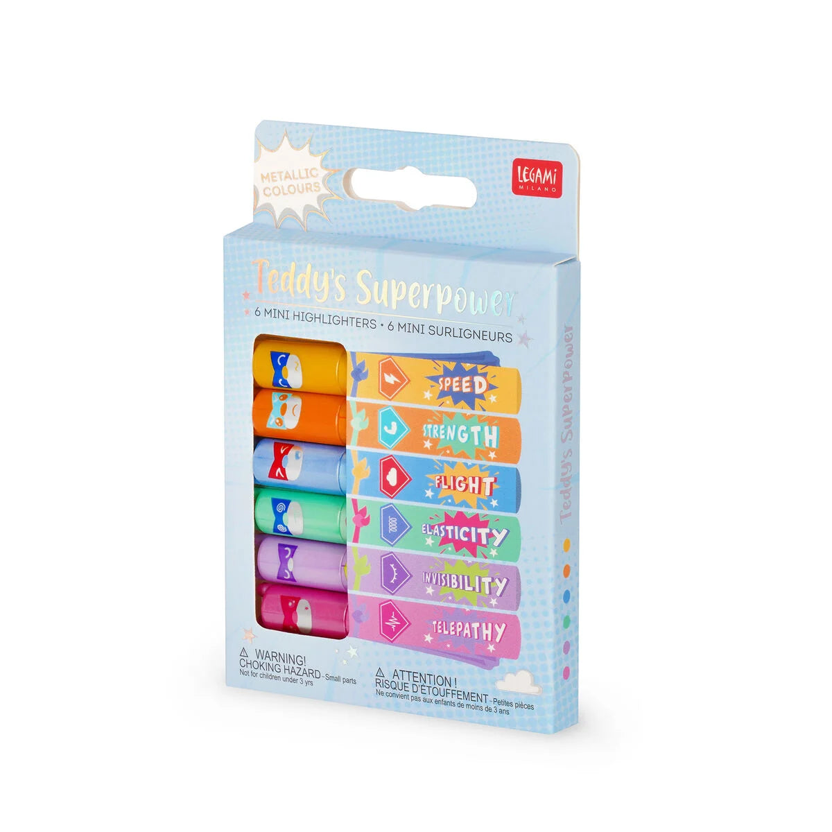 Set de 6 Mini Sublinhadores Teddy's Superpower