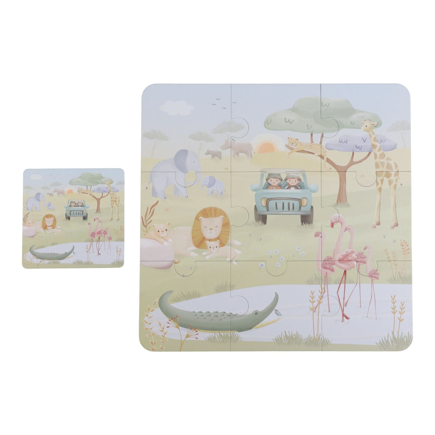 Puzzle grande Safari Friends do conjunto | little-dutch-6-puzzles-safari-friends-lollakids
