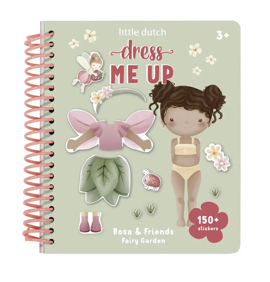 Livro Dress Me Up Rosa & Friends Fairy Garden da Little Dutch