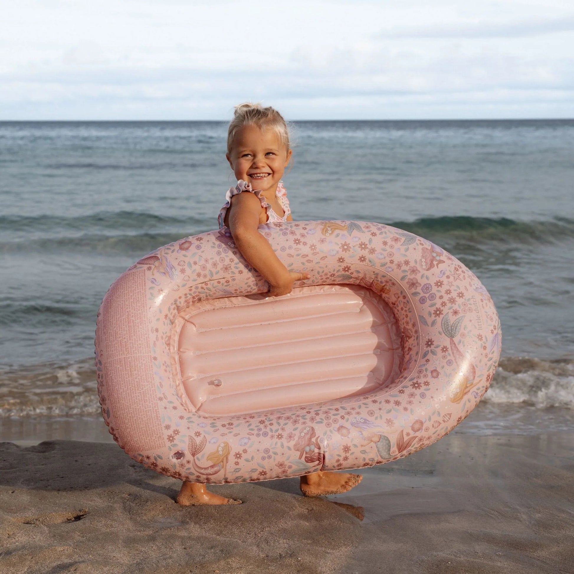 Barco insuflável criança Dreamy Mermaid rosa
