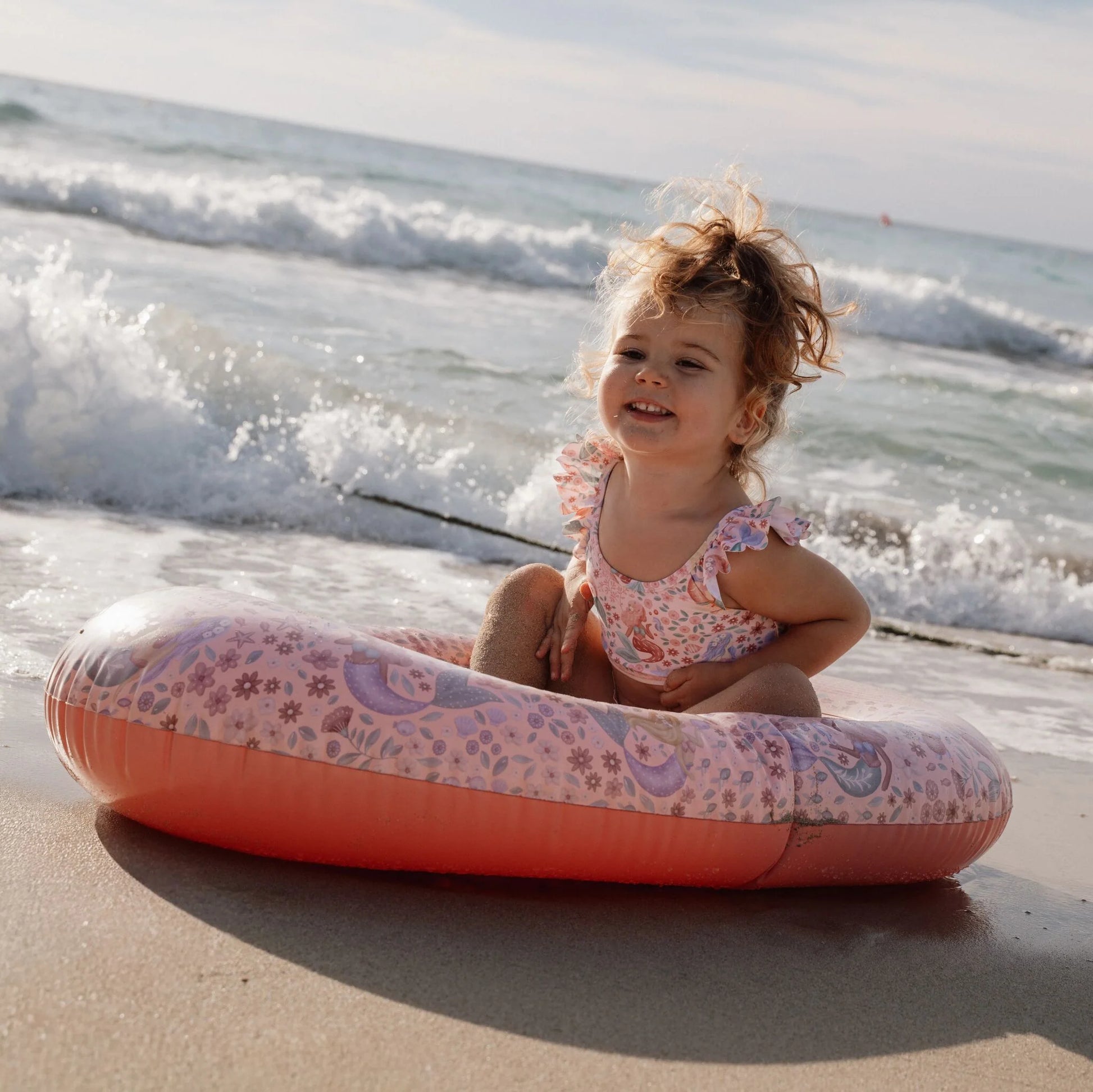Barco insuflável criança Dreamy Mermaid rosa