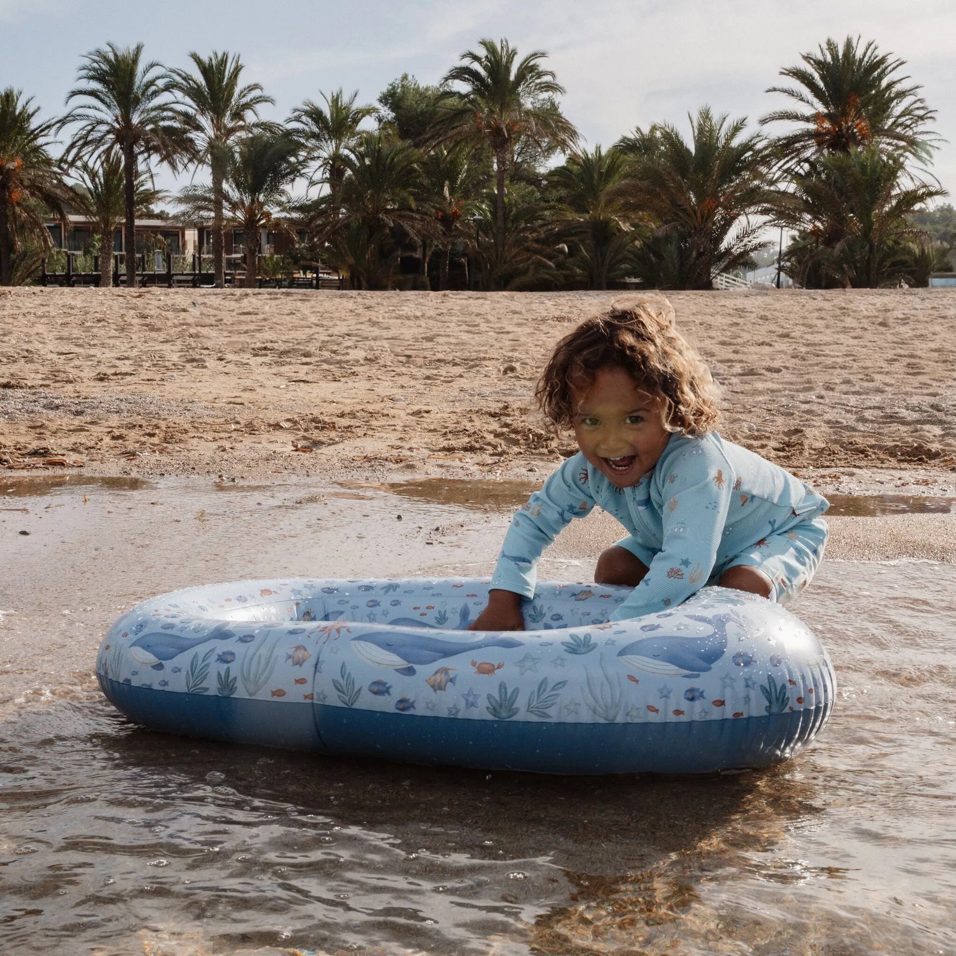 Barco insuflável criança Ocean World azul