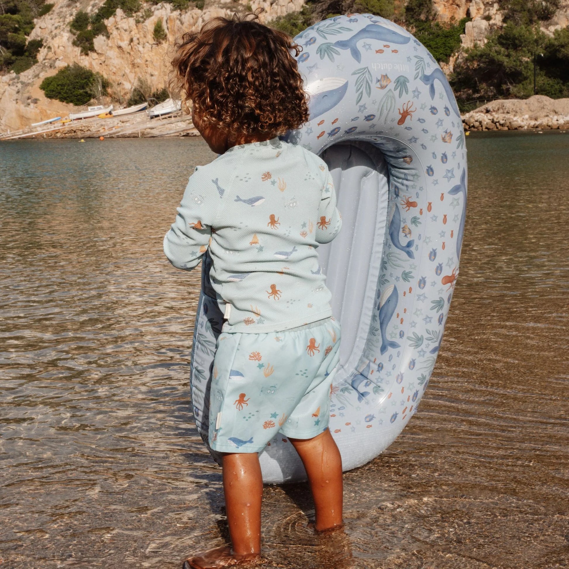 Barco insuflável criança Ocean World azul