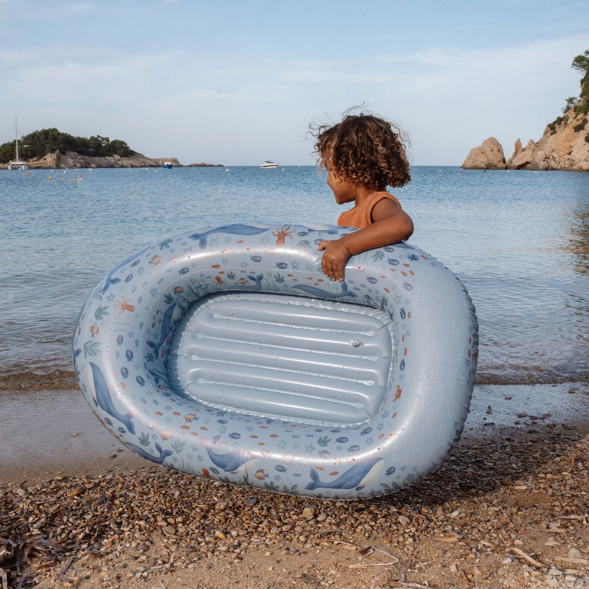 Barco insuflável criança Ocean World azul