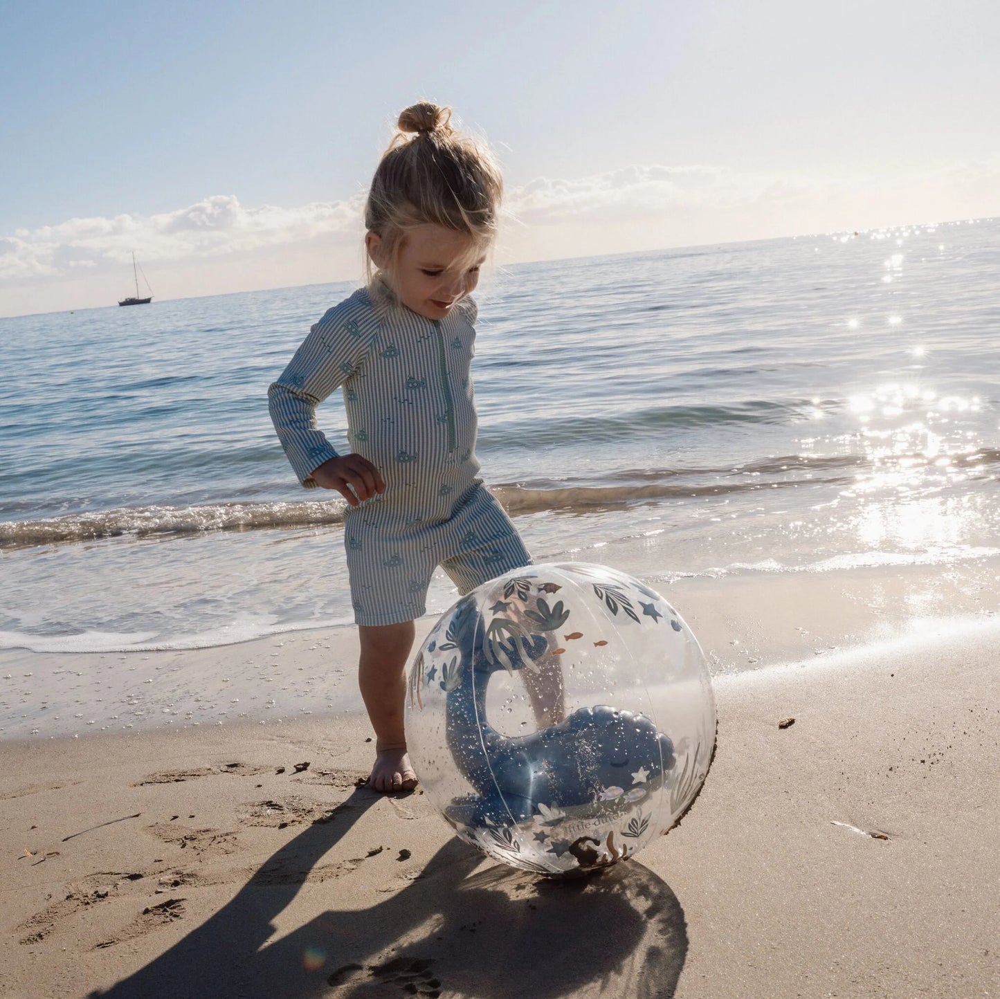 Bola praia criança 3D baleia Ocean World 35 cm