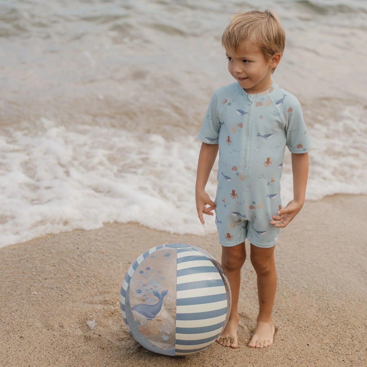 Bola praia criança Ocean World azul 35 cm