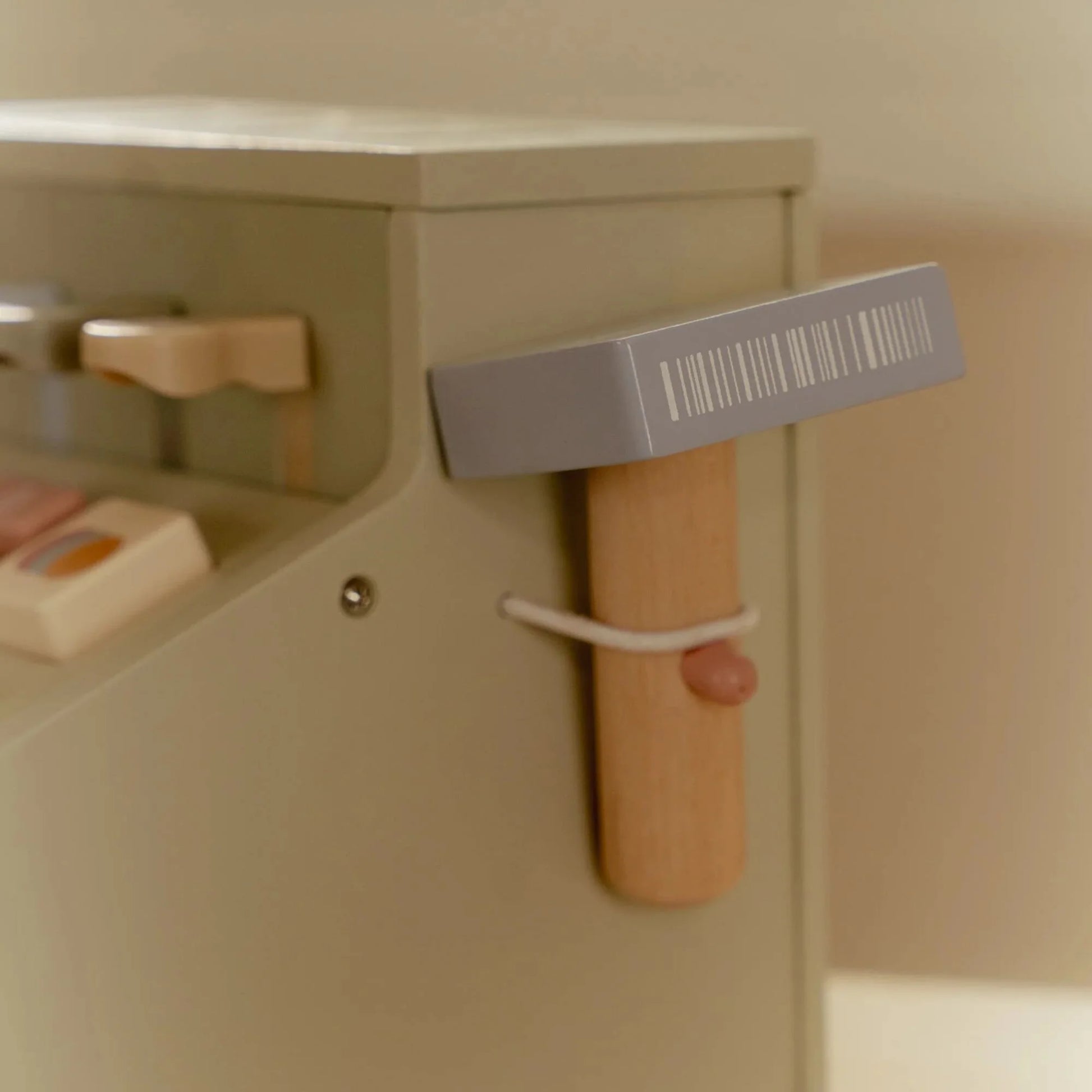 Detalhe do scanner da caixa registadora