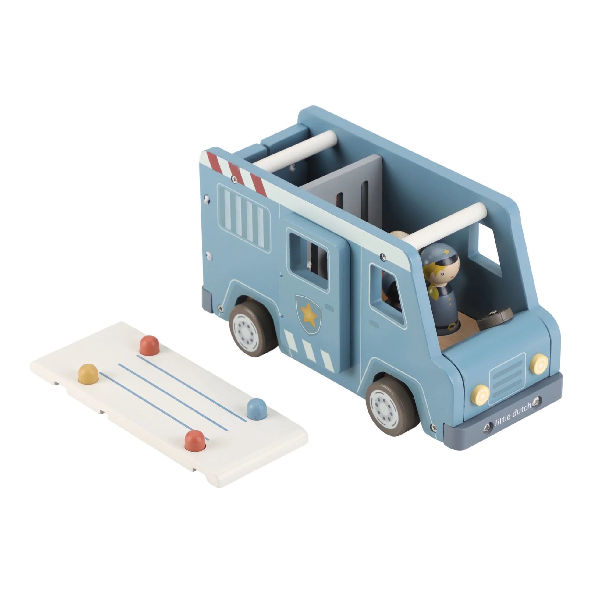 Little Dutch Carrinha Polícia Madeira Azul 