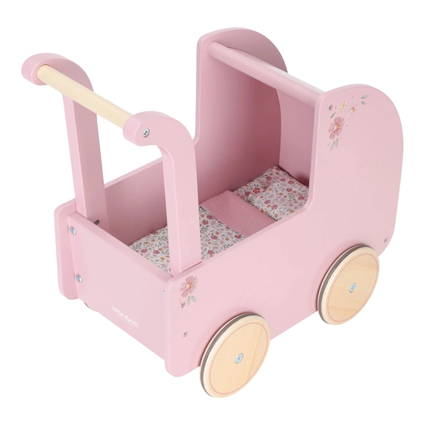 Little Dutch Carrinho de Bonecas em Madeira Rosa Soft Flowers 
