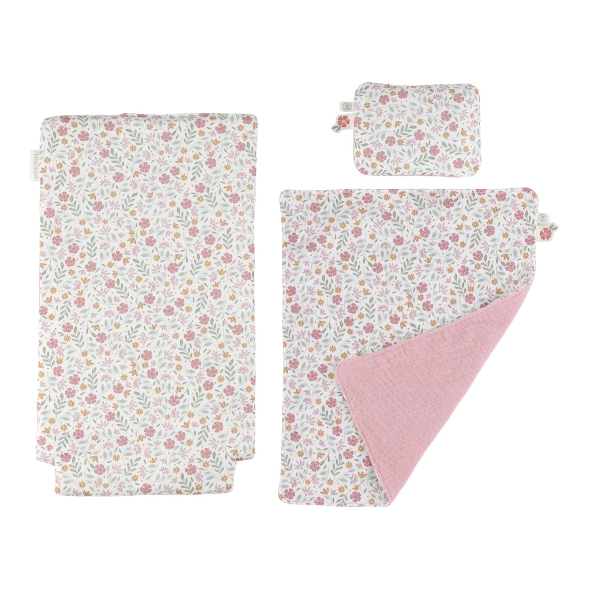 Little Dutch Carrinho de Bonecas em Madeira Rosa Soft Flowers 