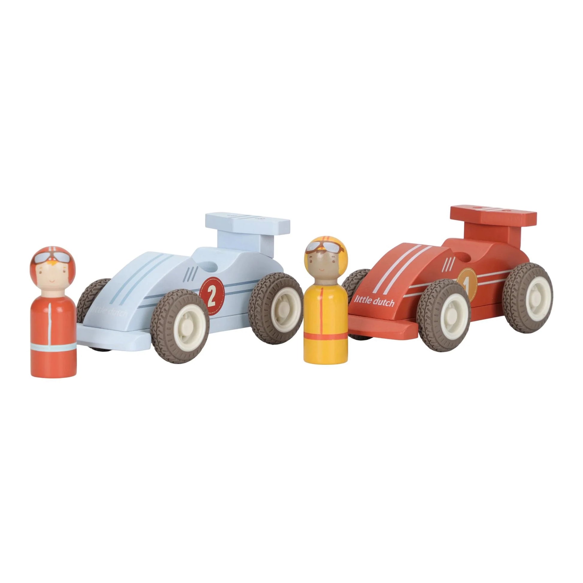 Little Dutch Carros Pull-Back em Madeira (Essentials) 18m+ – Pilotos Trocáveis | LD2526