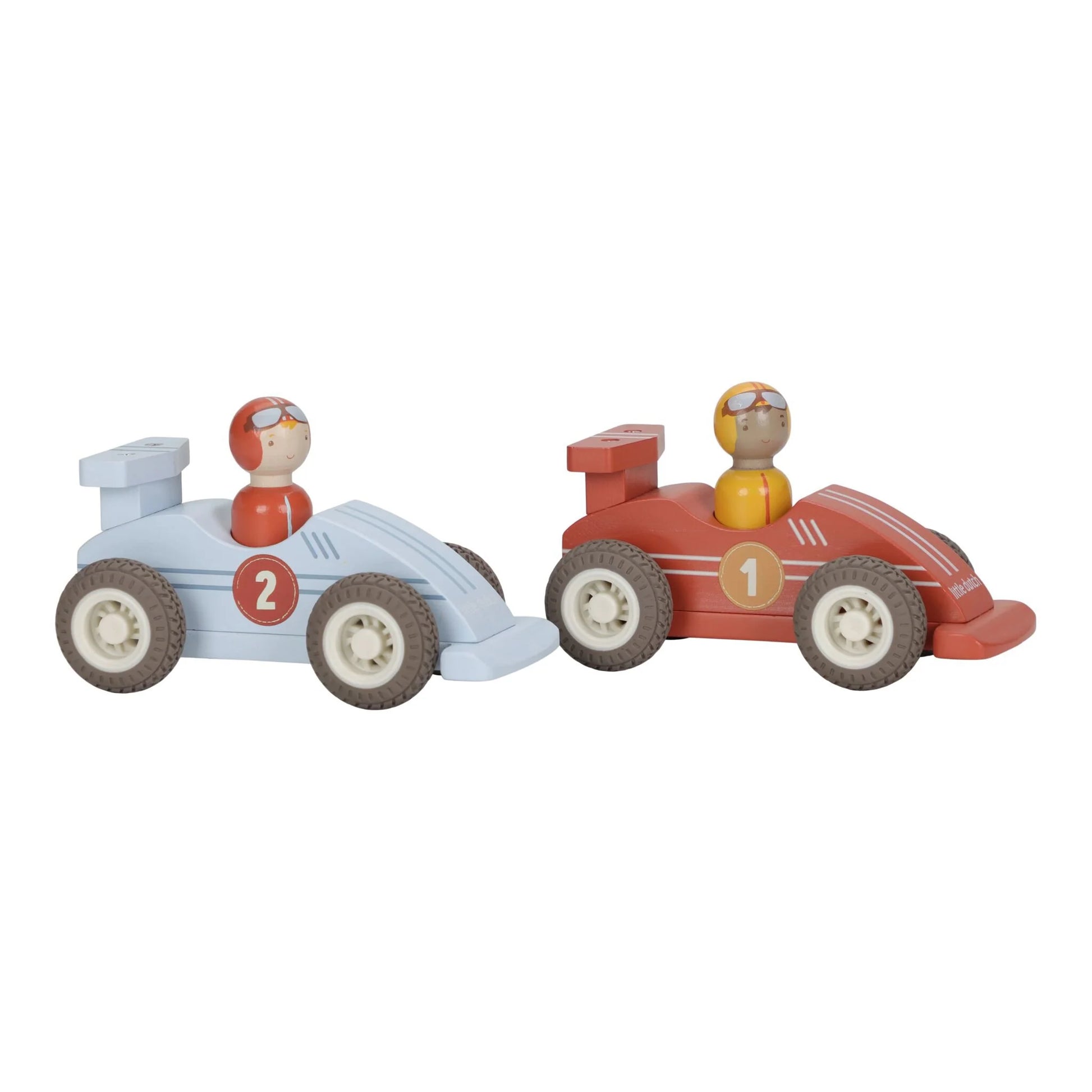 Little Dutch Carros Pull-Back em Madeira (Essentials) 18m+ – Pilotos Trocáveis | LD2526