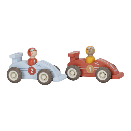 Little Dutch Carros Pull-Back em Madeira (Essentials) 18m+ – Pilotos Trocáveis | LD2526