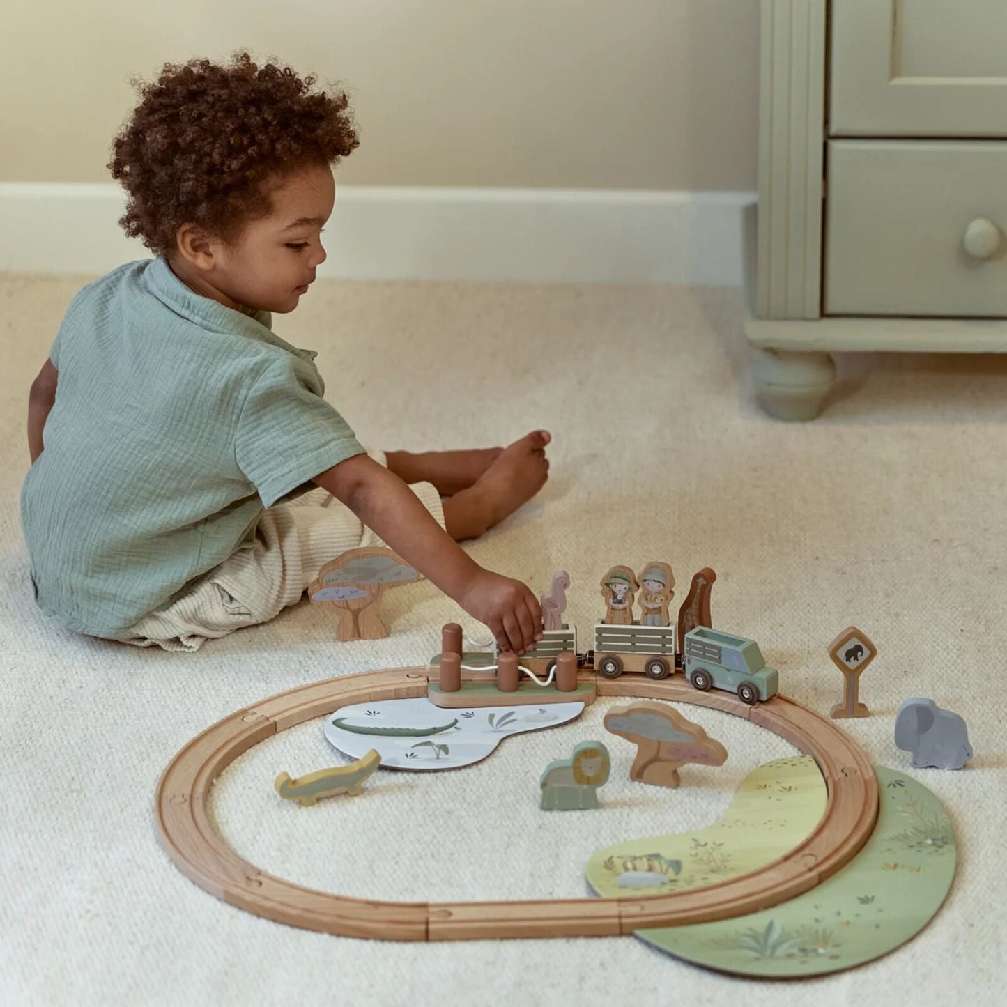 Embalagem do circuito de comboio Safari Friends | little-dutch-circuito-comboio-safari-friends-lollakids