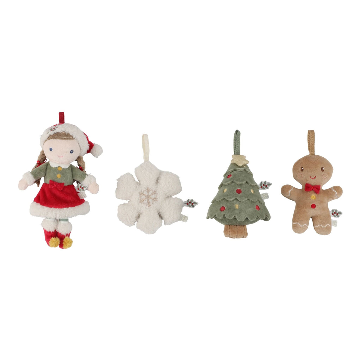 Conjunto de 4 decorações de Natal em peluche com a boneca Rosa | little-dutch-decoracao-natal-rosa-lollakids