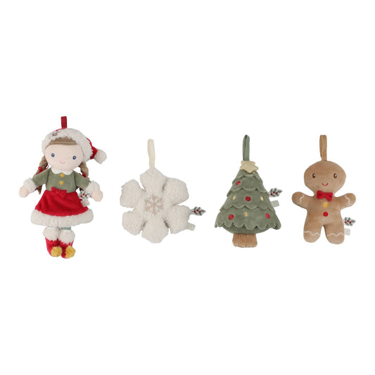 Conjunto de 4 decorações de Natal em peluche com a boneca Rosa | little-dutch-decoracao-natal-rosa-lollakids