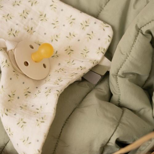 Doudou Blueberry Leaves com argola para chupeta | little-dutch-doudou-musselina-blueberry-leaves-lollakids