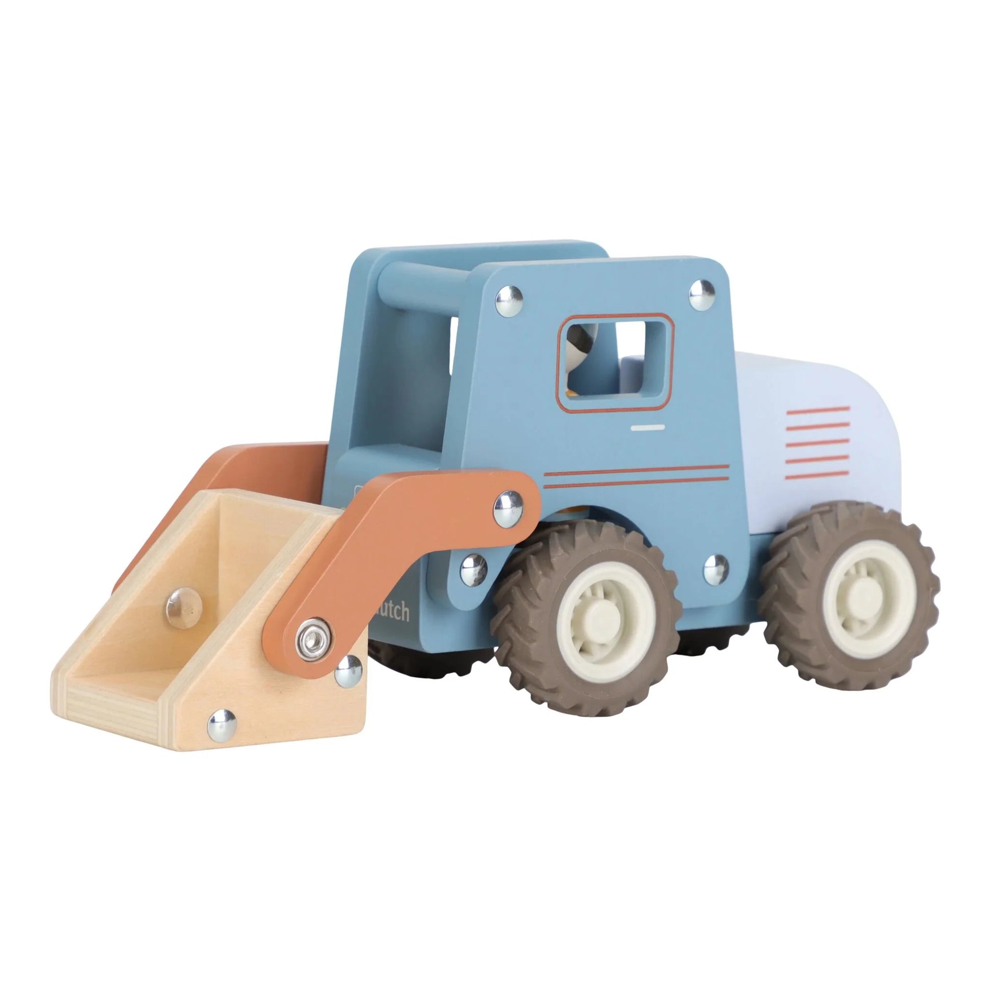 Little Dutch Bulldozer de Madeira, Rodas de Borracha