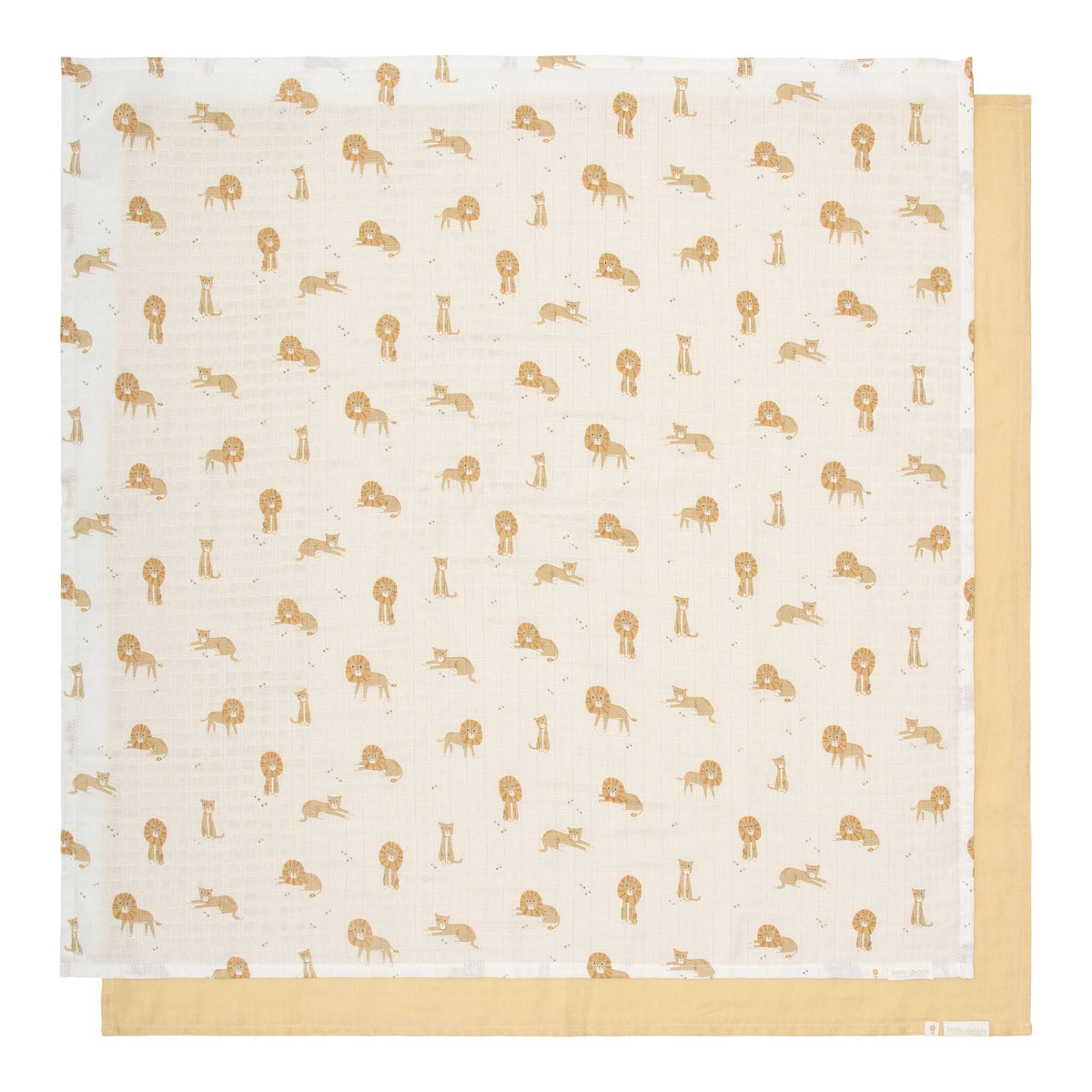 Fraldas de musselina Safari Leo dobradas | little-dutch-fraldas-musselina-safari-leo-lollakids