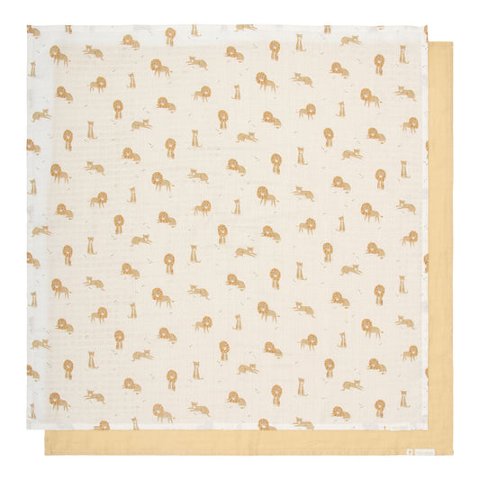 Fraldas de musselina Safari Leo dobradas | little-dutch-fraldas-musselina-safari-leo-lollakids