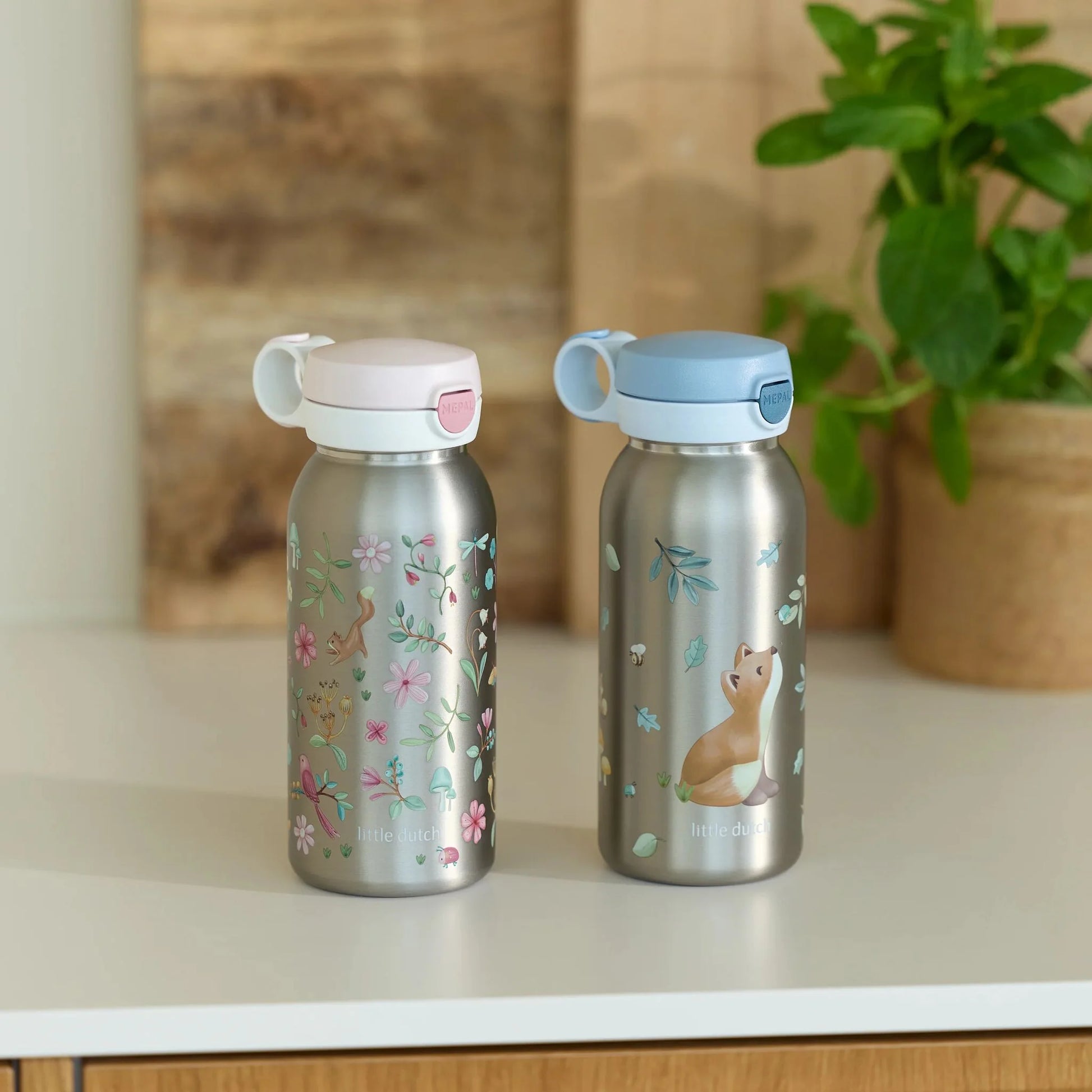 Garrafa Pop-Up Inox 600 ml Forest Friends Mepal