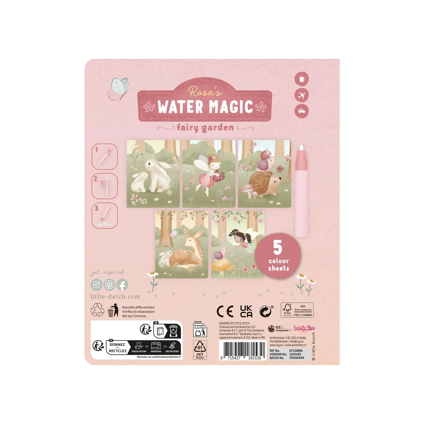 Water Magic Book Rosa – Livro de Pintura Mágico com Água