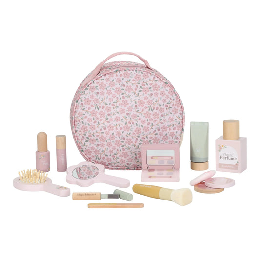 Conjunto de maquilhagem de madeira Little Dutch com bolsa floral