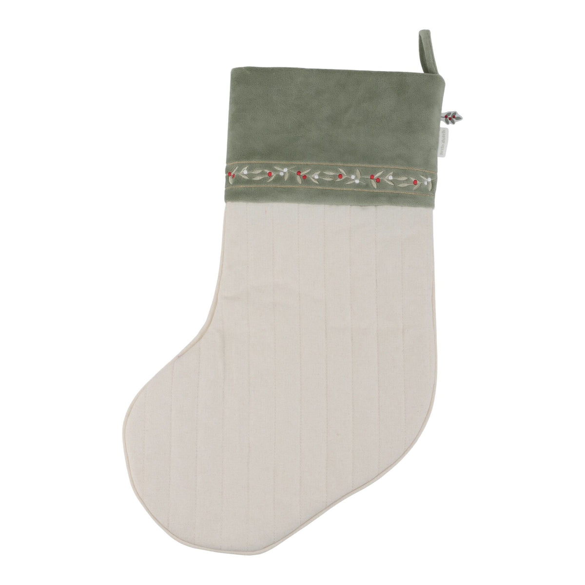 Pormenor do bordado da meia de Natal | little-dutch-meia-natal-verde-lollakids