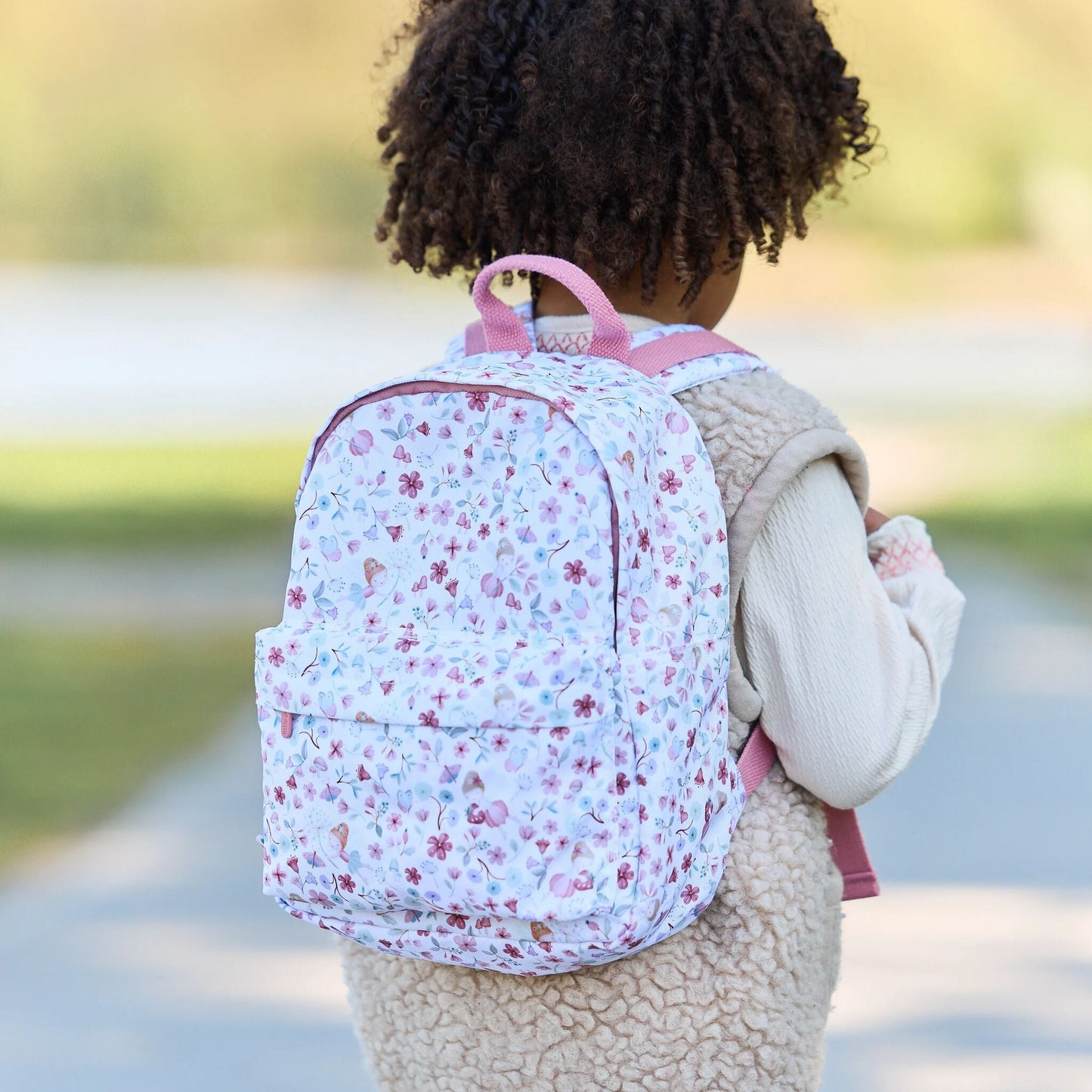 Bolso frontal da mochila Fairy Garden rosa 29 cm | little-dutch-mochila-fairy-garden-rosa-29cm-lollakids