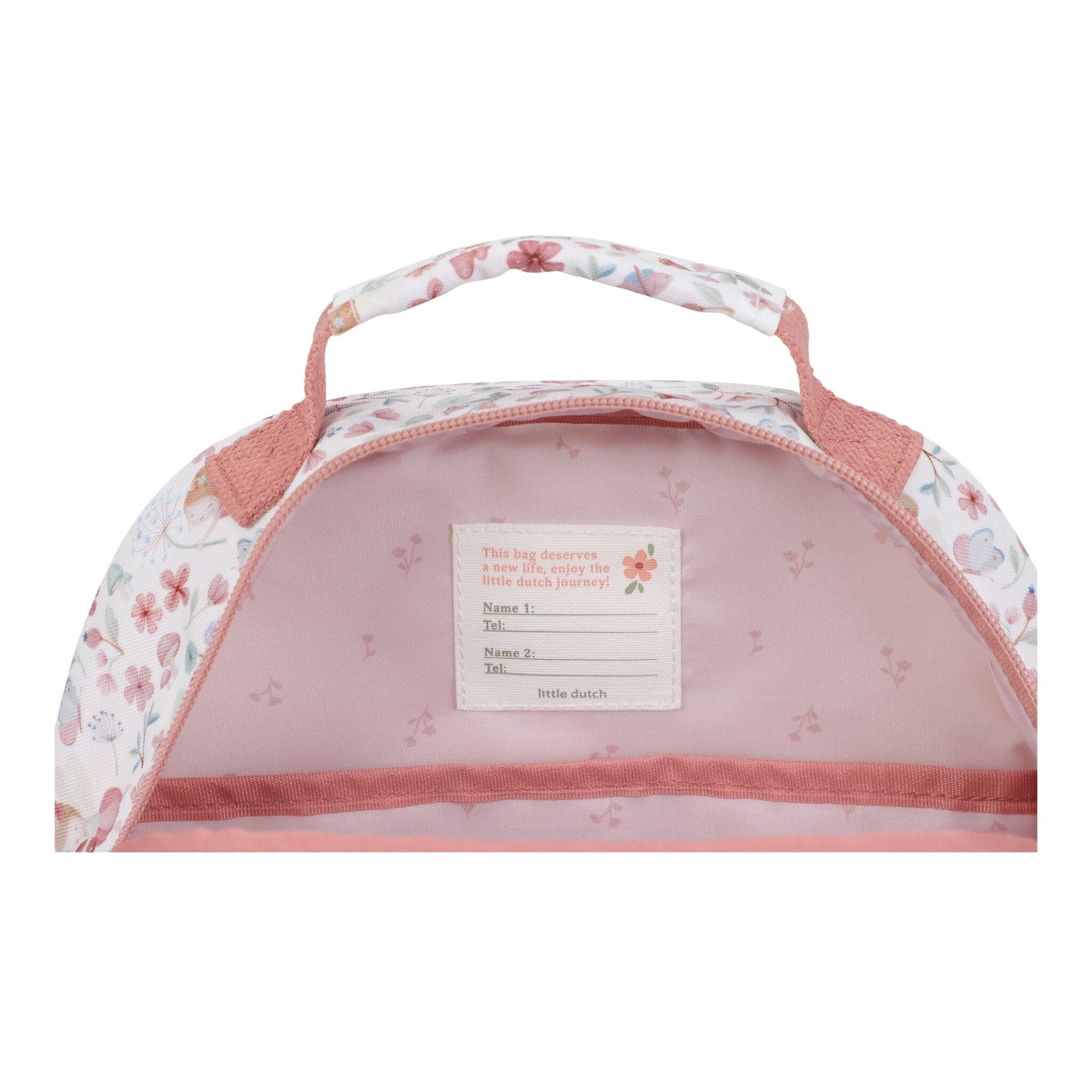Bolso frontal da mochila Fairy Garden rosa | little-dutch-mochila-fairy-garden-rosa-lollakids