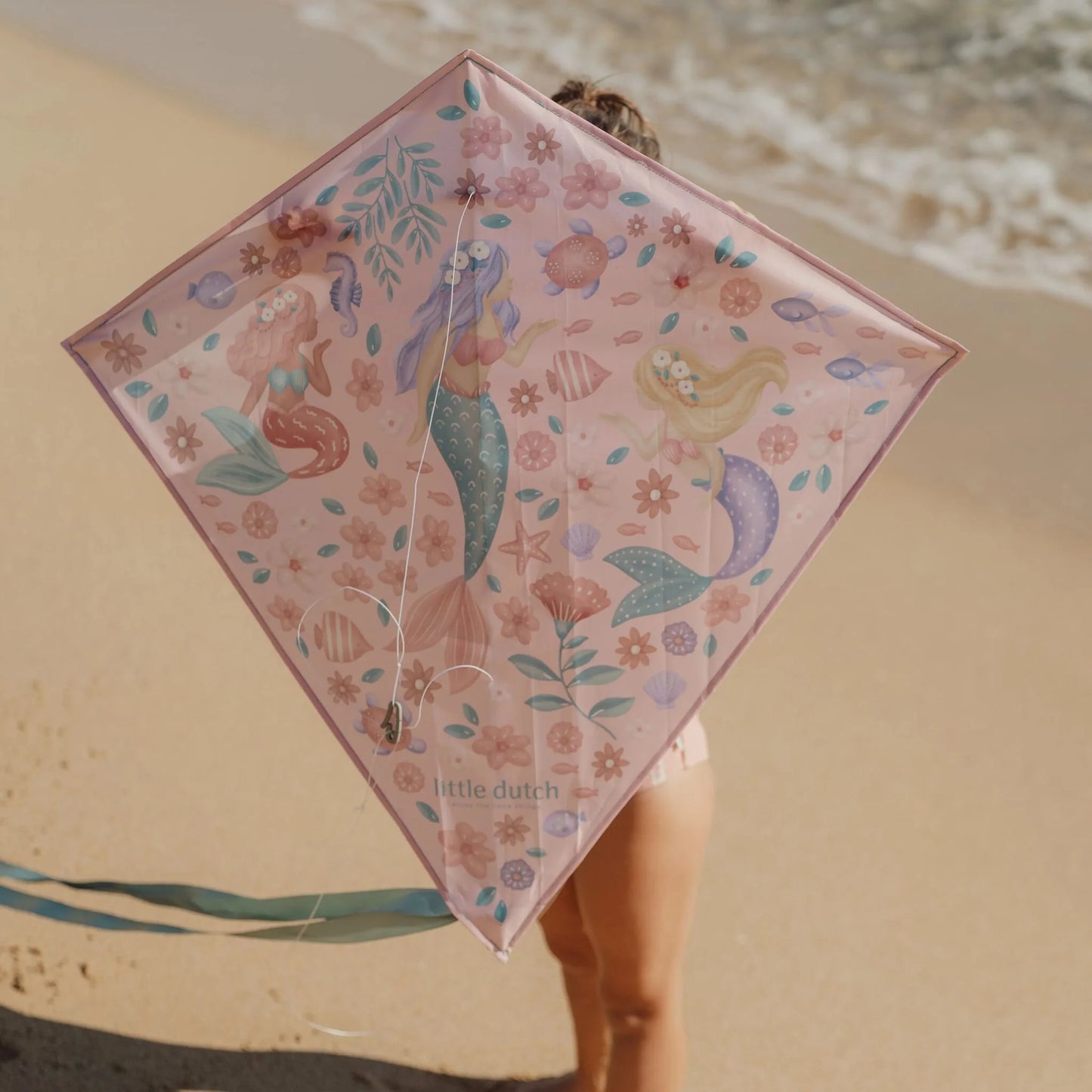 Papagaio de vento criança Dreamy Mermaid rosa